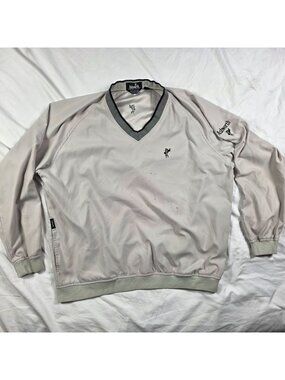 Ashworth Golf Pullover Jacket Mens XL Beige Windbreaker Rain Resistant Casual